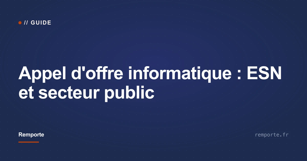 Appel d'offre informatique ESN infogérance logiciels secteur public marchés publics IT