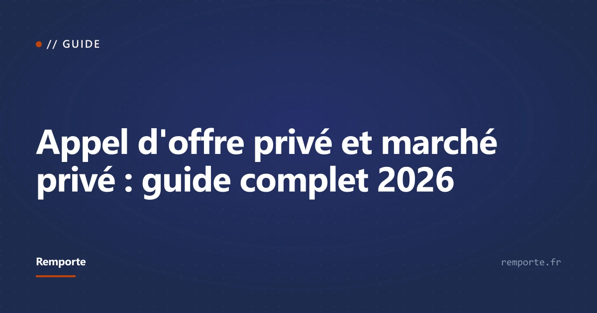 Guide appel d'offre privé marché privé différences et comment répondre