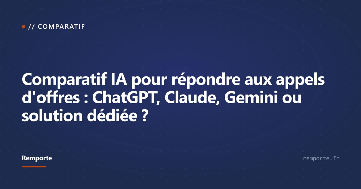 Comparatif des assistants IA ChatGPT, Claude, Gemini et Mistral pour répondre aux appels d'offres