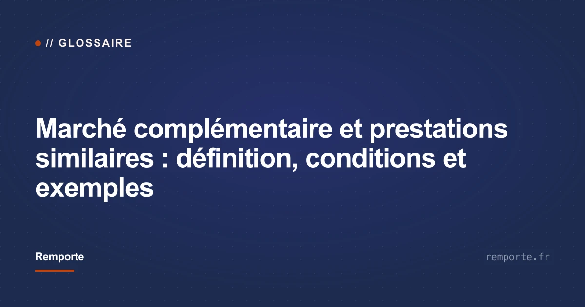 Couverture article marché complémentaire et prestations similaires