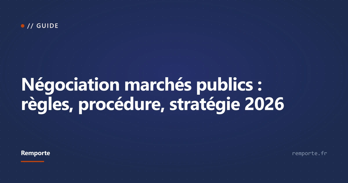 Guide négociation marchés publics règles procédure stratégie pour entreprises