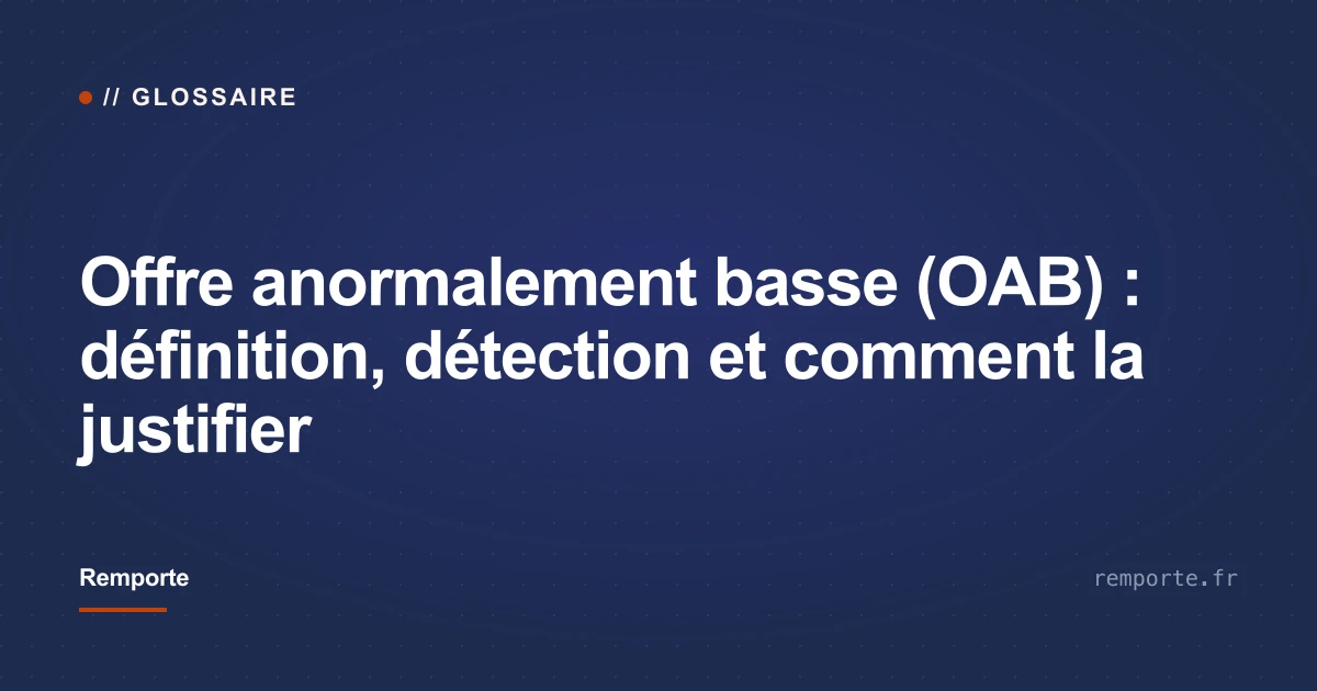 Couverture article offre anormalement basse (OAB) en marché public