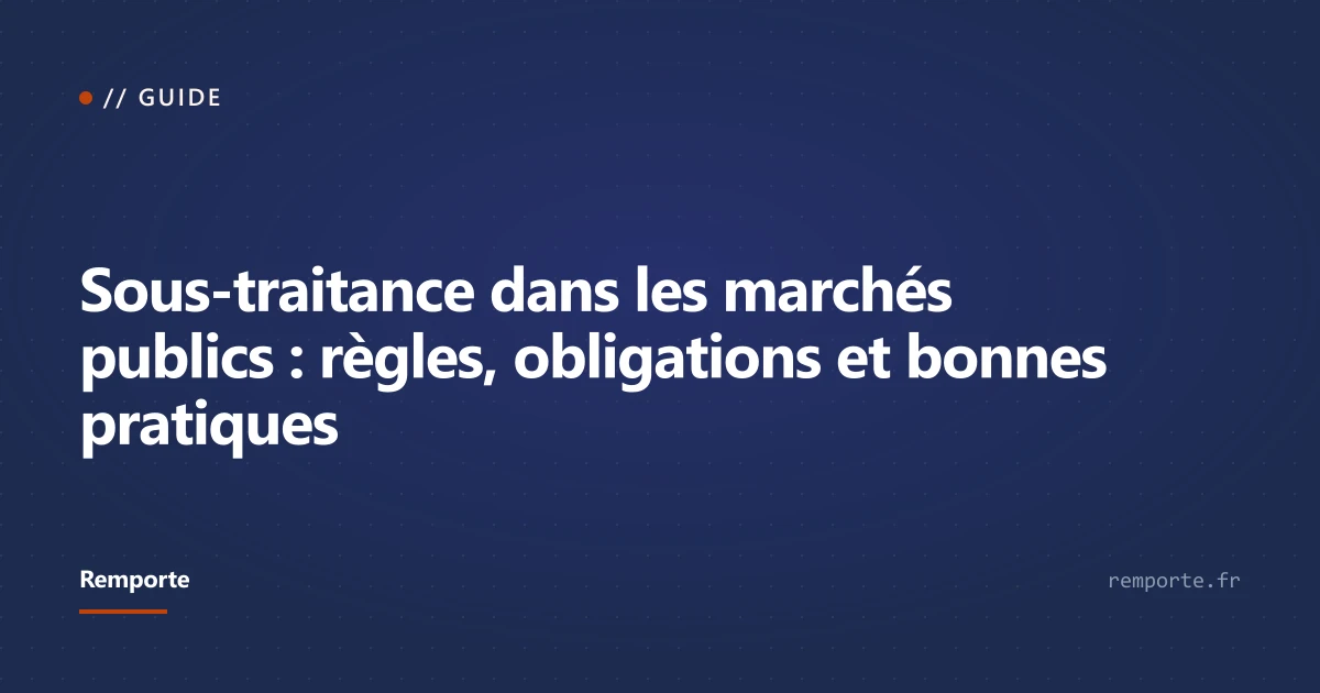 Guide sous-traitance marchés publics règles obligations DC4