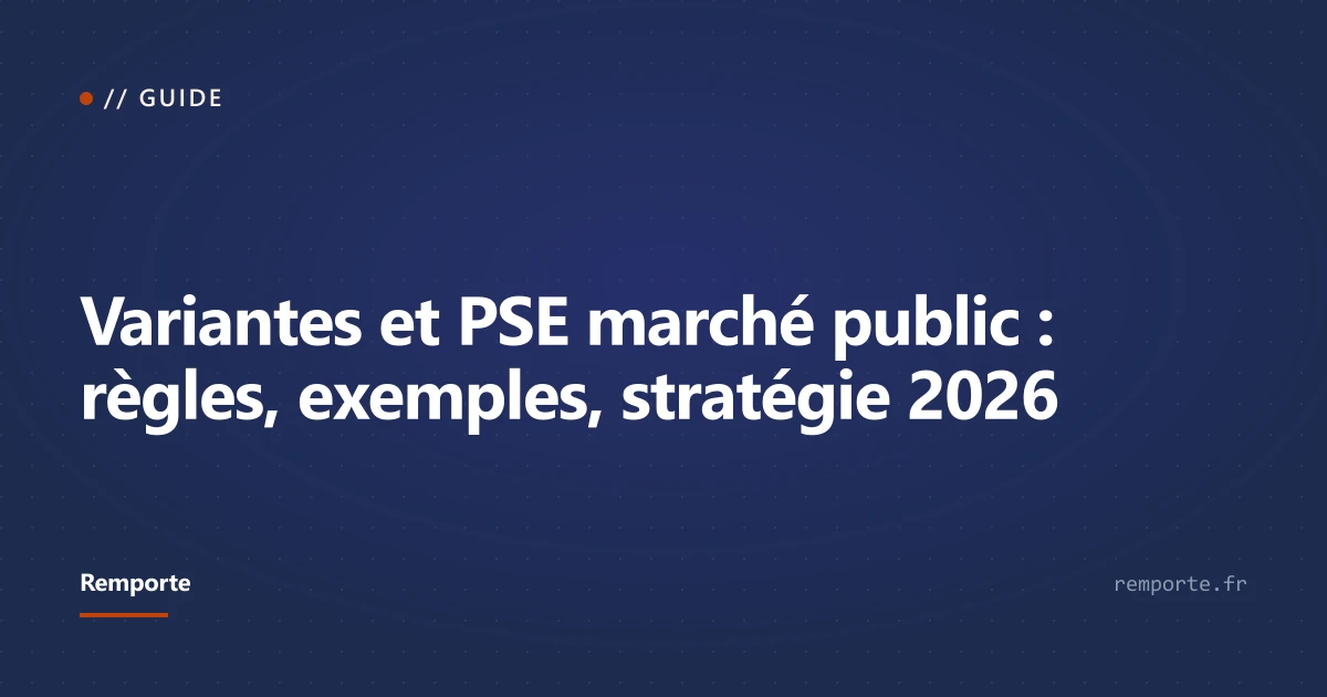 Guide variantes et prestations supplémentaires éventuelles PSE marchés publics