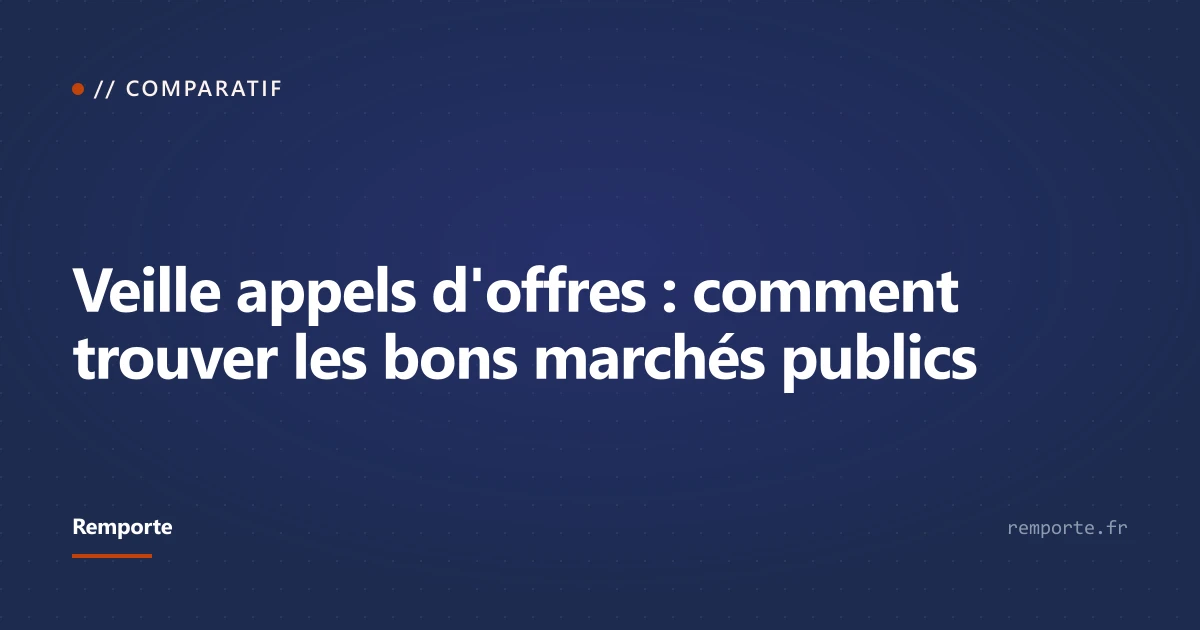 Guide veille appels d'offres marchés publics méthode